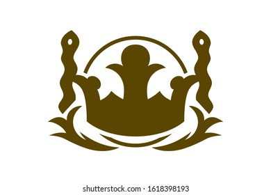 Classic Creative abstract symbol design vector template. Vintage Crown Logo Royal King Queen concept Logotype concept icon.