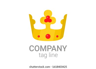 Classic Creative abstract symbol design vector template. Vintage Crown Logo Royal King Queen concept Logotype concept icon shape like clover.