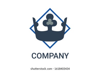 Classic Creative abstract symbol design vector template. Vintage Crown Logo Royal King Queen concept Logotype concept icon shape like clover.