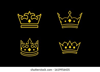 Classic Creative abstract symbol design vector template. Vintage Crown Logo Royal King Queen concept Logotype concept icon.