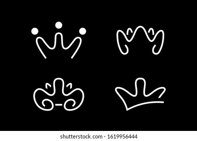 Classic Creative abstract symbol design vector template. Vintage Crown Logo Royal King Queen concept Logotype concept icon.