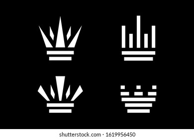 Classic Creative abstract symbol design vector template. Vintage Crown Logo Royal King Queen concept Logotype concept icon.