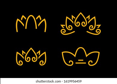 Classic Creative abstract symbol design vector template. Vintage Crown Logo Royal King Queen concept Logotype concept icon.