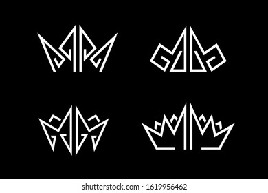 Classic Creative abstract symbol design vector template. Vintage Crown Logo Royal King Queen concept Logotype concept icon.