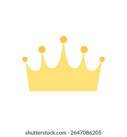 A classic crown design with golden structure and gentle detail, suitable for icons, emblems, or fantasy elements representing kings, queens, or victory.