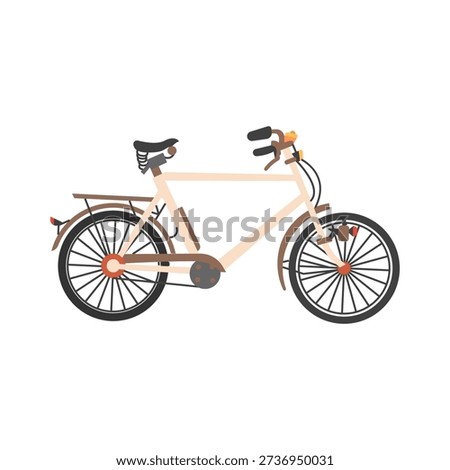 Classic Cruiser Bicycle Vector Illustration