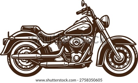 Classic Cruiser Motorcycle Vector Illustration