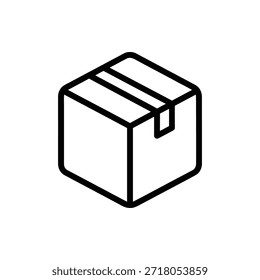 Una caja de envío de cubo clásica con una costura central sellada para la logística.