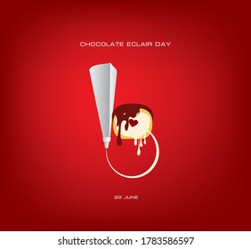 Classic culinary bag for cream and eclair - Holiday chocolate eclair day