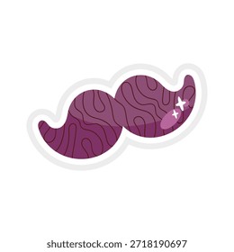 Ícone de bigode curvado clássico em design plano
