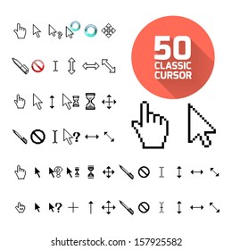 Classic cursor pack. Vector illustration for design