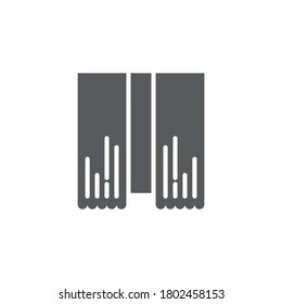 Classic curtain vector icon symbol isolated on white background