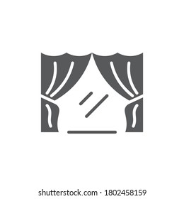 Classic curtain vector icon symbol isolated on white background