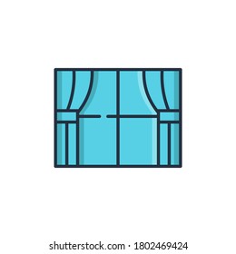 Classic curtain vector icon symbol isolated on white background