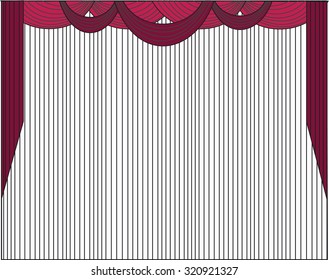 Classic curtains . Curtains drawn vector . Making windows in classic style