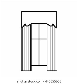 classic curtains. Sketch window decorations painted in the vector.