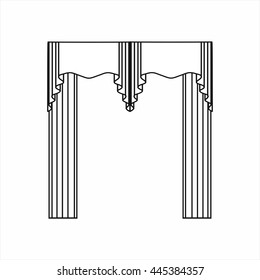 classic curtains. Sketch window decorations painted in the vector.