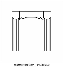 classic curtains. Sketch window decorations painted in the vector.