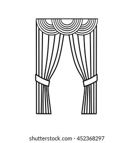 classic curtains. Sketch window decorations painted in the vector.