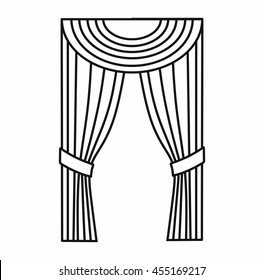 classic curtains. Sketch window decorations painted in the vector.
