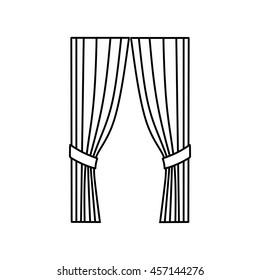 classic curtains. Sketch window decorations painted in the vector.