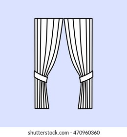 classic curtains. Sketch window decorations painted in the vector.