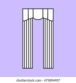 classic curtains. Sketch window decorations