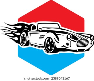  classic and custom car vector logo design