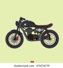 Classic Custom Motorcycle Vector