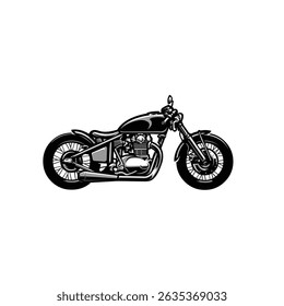 Classic Custom Motorcycle Vector Art Isolated
