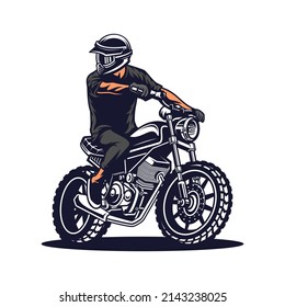 classic custom motorcycle vector illustration