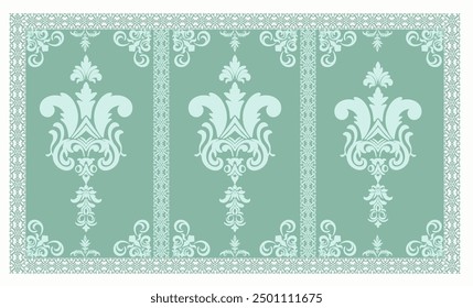 Classic Damask border pattern seamless baroque style Elegant Textile Design