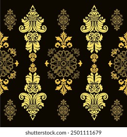 Classic Damask border pattern seamless baroque style Elegant Textile Design