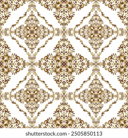 Classic Damask Gold Seamless Pattern, Vector Illustration for Elegant Textile Design, Rich ornament, old victorian style golden pattern for wallpapers, textile, packaging, background, luxury products