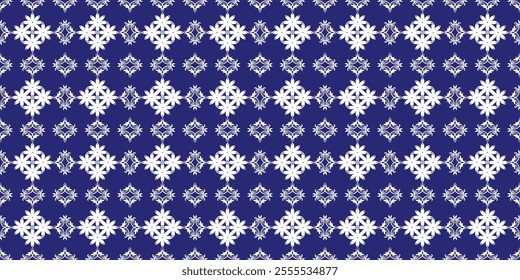 A classic damask pattern in a timeless blue and white color palette. The intricate floral and geometric motifs create a luxurious and elegant design. This versatile pattern is perfect for a variety 