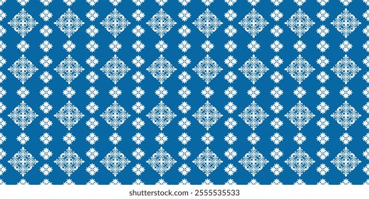 A classic damask pattern in a timeless blue and white color palette. The intricate floral and geometric motifs create a luxurious and elegant design. This versatile pattern is perfect for a variety 