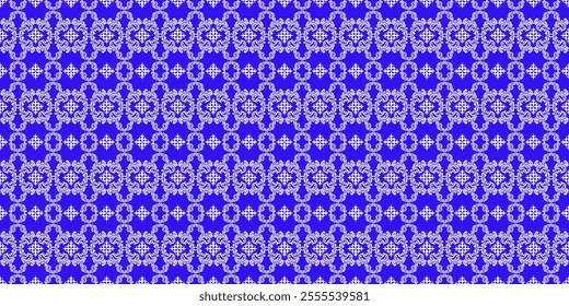 A classic damask pattern in a timeless blue and white color palette. The intricate floral and geometric motifs create a luxurious and elegant design. This versatile pattern is perfect for a variety 