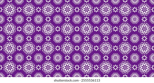 A classic damask pattern in a timeless purple and white color palette. The intricate floral and geometric motifs create a luxurious and elegant design. This versatile pattern is perfect for a variety 