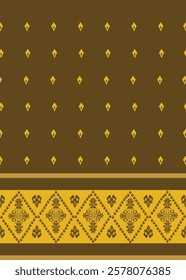 Classic Damask Pattern - Vector Illusion for Elegant Textile in yellow-brown tones.