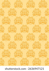 Classic damask pattern in warm golden tones. This elegant seamless design is perfect for luxury packaging, wallpaper, vintage textiles, and sophisticated backgrounds.