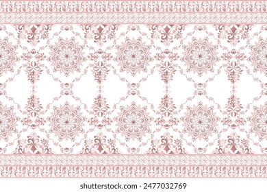 Classic Damask rose gold flower seamless pattern, Wallpaper style of Baroque, background, Luxury Graphic pattern for fabric, curtain, packaging, Vector Illustration for Elegant Textile Design