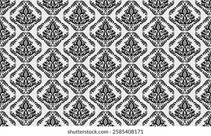 Classic Damask Seamless Pattern  Classical luxury old fashioned damask ornament Vector Illustration for Elegant Textile Design for decoration