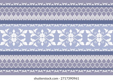 Modelo inconsútil clásico del damasco en el fondo púrpura claro - Ilustración vectorial para el diseño textil elegante, alfombra, Fondo de pantalla	
