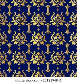 Classic Damask Seamless Pattern - Ilustração de vetor para design de têxteis elegantes 