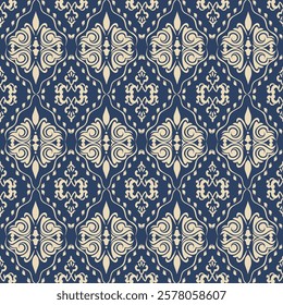 Classic Damask Seamless Pattern - Vector Illustration for Elegant Textile Design 