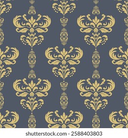 Classic Damask Seamless Pattern. Vector Illustration for Elegant Textile Design.