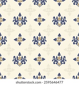Classic Damask Seamless Pattern  - Vector Illustration for Elegant Textile Design