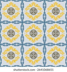 Classic Damask Seamless 
Pattern - Vector Illustration for Elegant Textile 
Design 