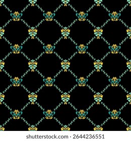Classic Damask Seamless 
Pattern - Vector Illustration for Elegant Textile 
Design