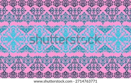 
Classic Damask Seamless
Pattern - Vector Illustration for Elegant Textile
Design,Damask,Jacquard loom, Brocade, Satin weave,ethnic, geometric, textile, fabric, motif, retro, 